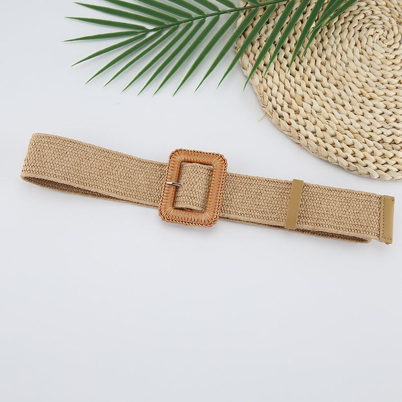 Waist Weave Rope Square Buckle Women Belt Dress Long Shirt Decorative Belts