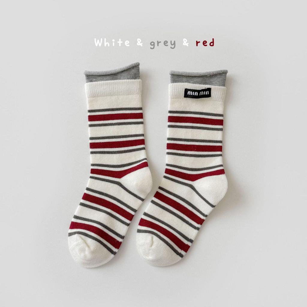 Kinder Frühling & Herbst Miu Serie Baumwollsocken - Winterstil gerollter Rand Mid-Tube für Jungen & Mädchen