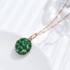 Full Emerald Green Zircon Ball Pendant Necklace Women Luxury Wedding Vintage Jewelry