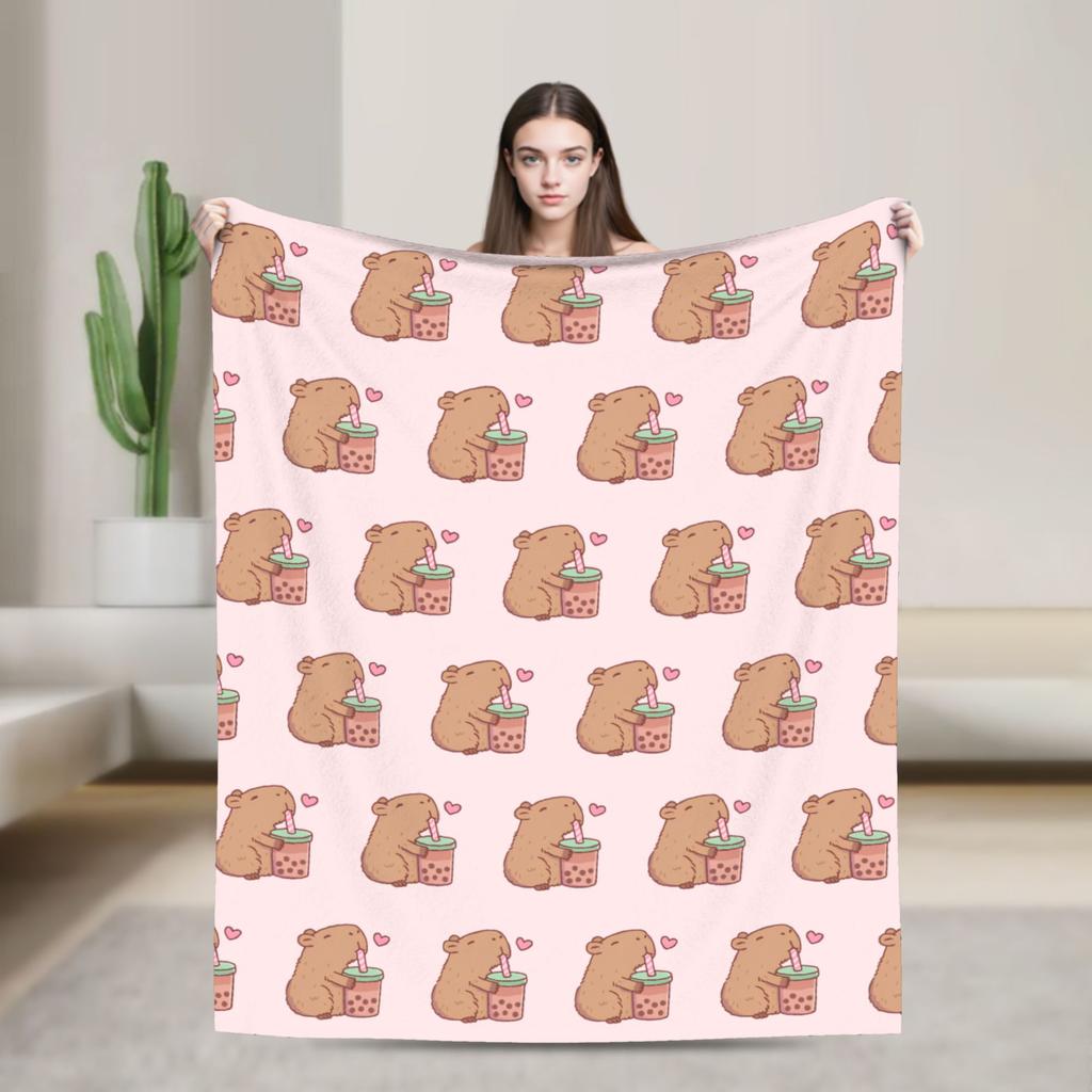 Cute Capybara Blankets Flannel Awesome Warm Throw Blanket for Coverlet Decoration