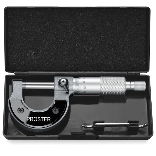 Proster Digital Micrometer, 0-25mm, 0.01mm, Outside Micrometer, Microgauge, Thickness Measuring Instrument, with Case