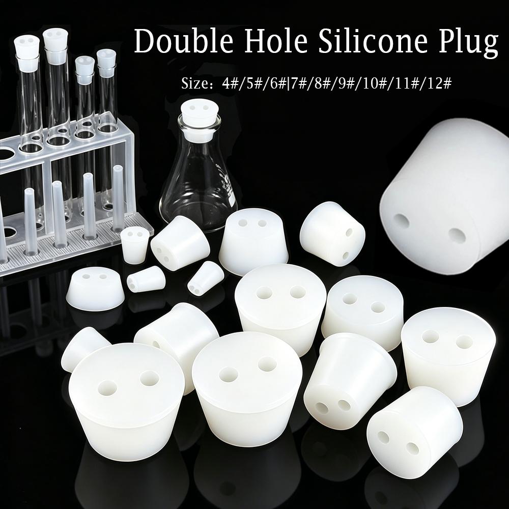 1-2pcs White Silicone Lab Stopper, Tapered Rubber Plug 4# To 12#, Tight Seal for Test Tubes, Flasks & Fermentation Vessels