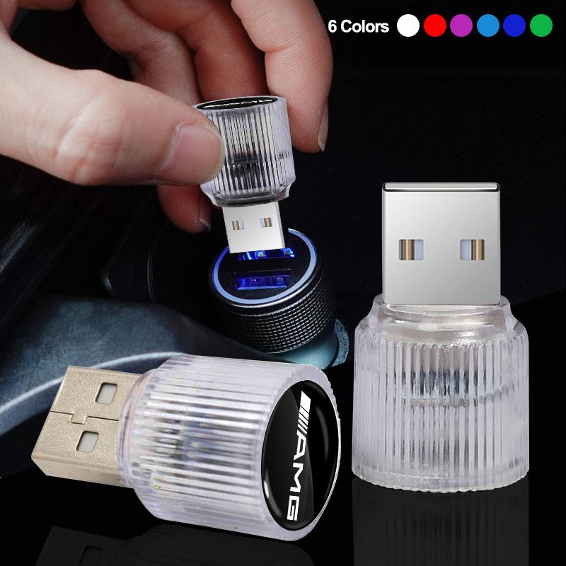 1 Stück USB Auto LED Licht Auto Innenraum Atmosphärenlicht Auto Emblem Styling Für Mercedes Benz AMG W212 W205 W246 W177 W176 W213 GLC GLE GLS ML Willkommen