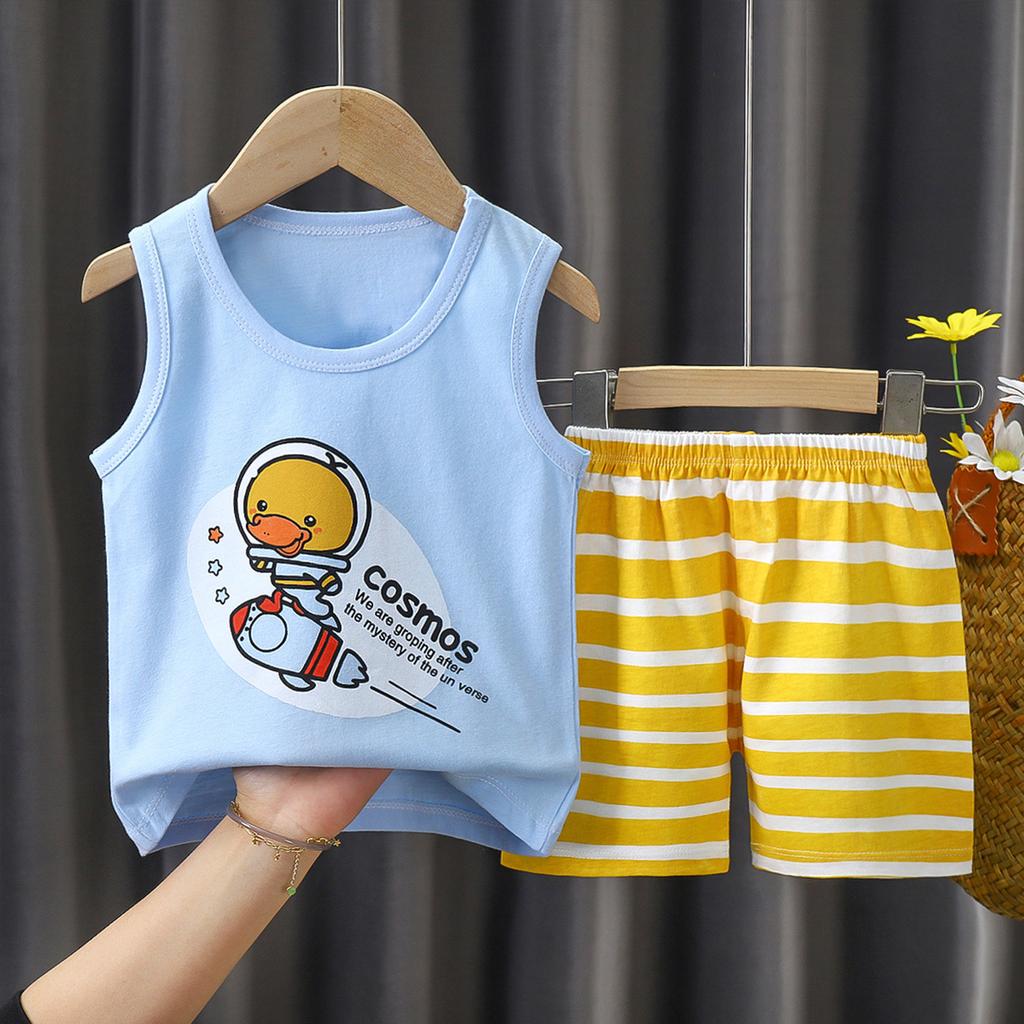 Children's Vest Set Boys' Shorts Summer Cotton New Baby Clothes Girls' Summer Clothes Summer Clothes Children's Clothes