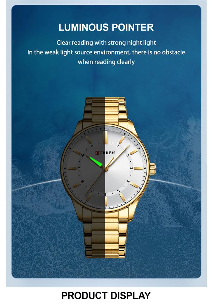 CURREN Sport Men Watch Top Brand Luxury Gold Military Waterproof Male Clock Stainless Steel Quartz Business Man Wristwatch 8430