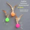 Interactive Elastic Ball Toy for Cats And Dogs Funny Feather Football Plaything Kitten Kitty Doggy Pet Supplies