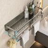 1PC Punch-Free Bathroom Rack Bathroom Shelf Toilet Space Aluminum No Drill Hanging Rack Bathroom Organizer Hang On The Wall