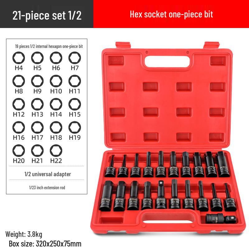 1/2" Electric Hex Socket Wrench and Screwdriver Bit Set