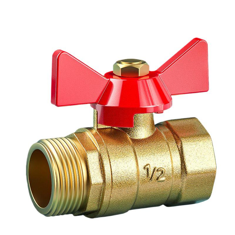 Brass 4-Point Butterfly Handle Ball Valve Tap for Water and Air Compressor Pipes
