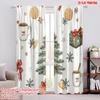2pcs,2D Plane Printing Print Curtains Christmas Tree Hot Chocolate Stars (2) Durable 100% Polyester Fabric (without Rod) All