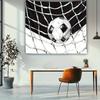 1pc Ultra Large Football Sketch Tapestry  Black  White Soccer Ball Art on Polyester Horizontal Wall Hanging for Living Room