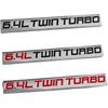 2-Piece 6.4L Twin Turbo eblem Badge Metal Decal Fender Trunk Badge Fit for Trunk Hood Door
