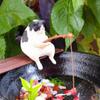 Animal Aquarium Decorations Miniature Fishing Cat Figurines Set Safe Material Decoration for Small Medium Fish Tanks