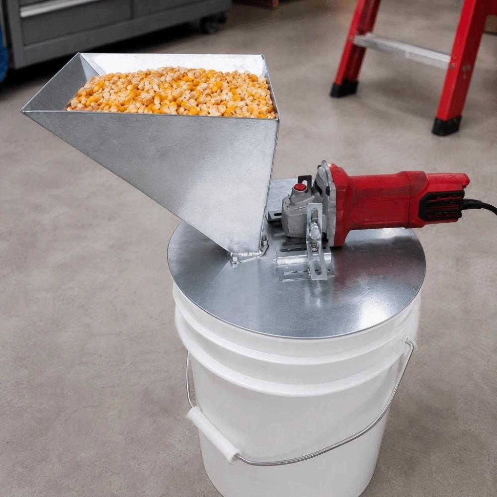 Modified Base Corn Grinder With Screen Feed Hopper Corn Crusher Grinding Funnel Corn Grinding