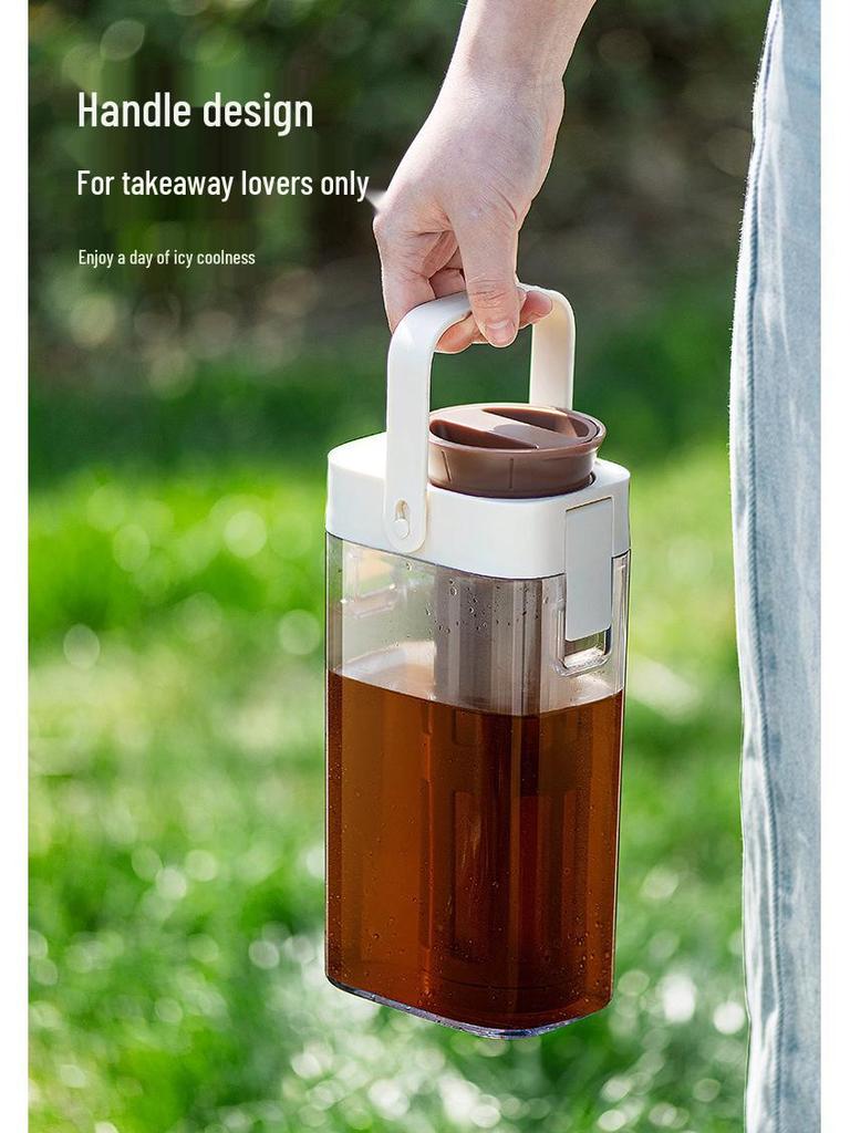 Tragbare Kaltaufguss-Kaffee- & Tee-Karaffe - Großes Fassungsvermögen, Kühlschrankfertig