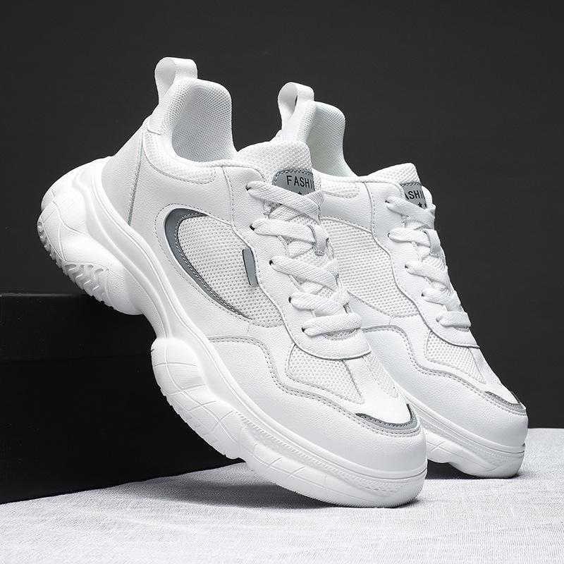 Herren 2025 Echte Leder Freizeitsportschuhe: Höhenerhöhend, Rutschfest, Atmungsaktives Mesh