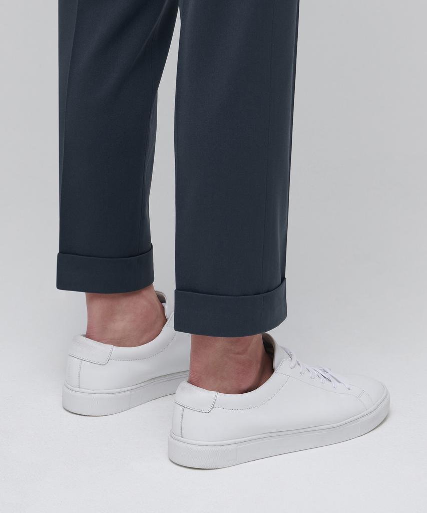 MUSINSA STANDARD Tapered Turn-Up Hidden Banding Crop Slacks [Blue Gray]
