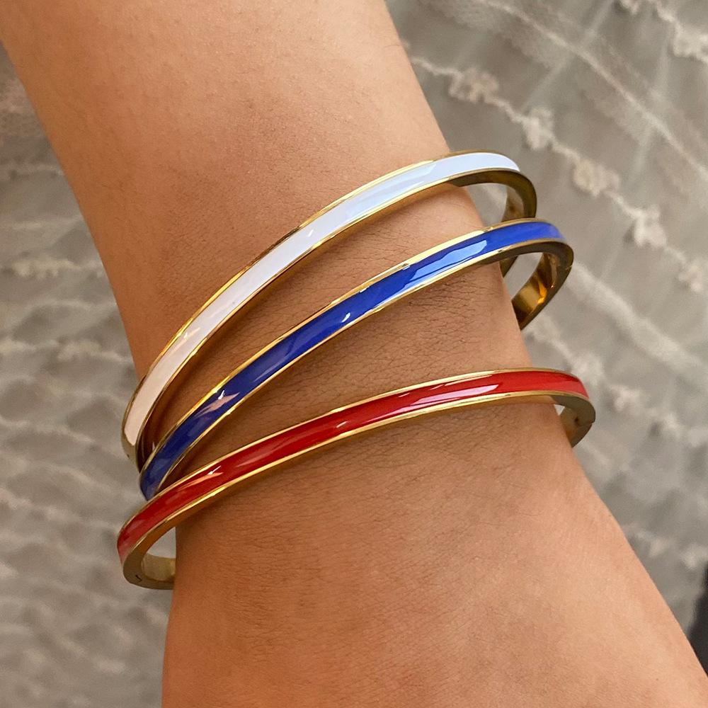 Jiedin European and American stainless steel oil drip buckle bracelet ins bracelet titanium steel hand jewelry braelet