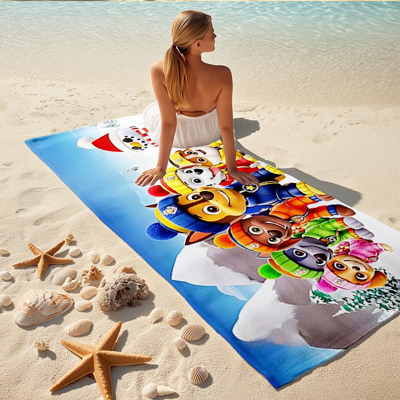 1Pc Winter Paw Patrol Heroes Beach Towel Quick Dry Multiuse For Beach Pool Gym Yoga Home Travel Christmas Halloween Xmas Gift S1368