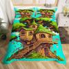 Tree House Duvet Cover Set For Kids Teens Lightweight Bedspread Cover Bedroom Decor Natural Botanical Theme Bedding Set No Quilt