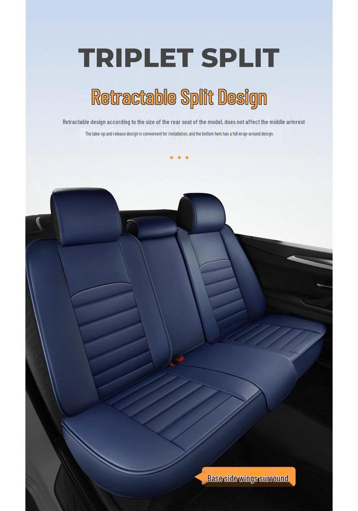 3D Full Surround Leather Car Seat Cushion for Five-Seaters - Universal Fit for All Seasons (Autumn/Winter) - Sedan & Small Car Cover