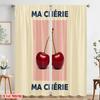 2pcs 2D Flat Printing Curtain Cherries Ma Cherie Polyester Fabric Without Electricity Seasonal Party & Holiday Decor Perfect for