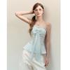 Gentle and Sweet Wind Bow Strap Design Tube Top Summer Waist Thin Fresh Age-reducing Versatile Top