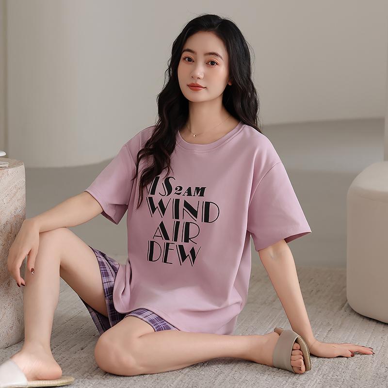 Flower Blossom Liying Women's Simple Sweet Potato Purple Comes with Cup Mat Anti protrusion Point Women's Pajamas HK