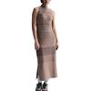 Every Stitch Considered Striped Knit Comfortable Fashionable Breathable Warm Sleeveless Dress Women Dresses Brown Beige HM6503-248