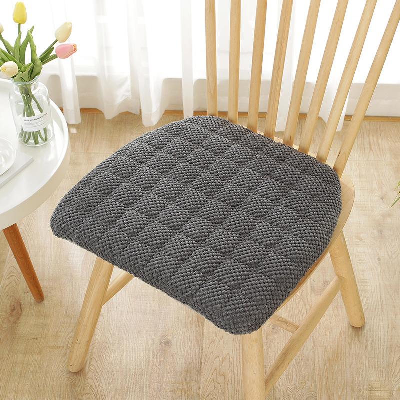 Kord Kissen in Hufeisenform Dickes Stuhlkissen Nordisch Einfarbig Abnehmbar Waschbar Sitzkissen Schlicht Rutschfest Hüftkissen mit Bändern