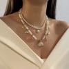 Multi-layer Starfish Pendant Necklace Ocean Style Imitation Pearl Shell Conch Necklace Bohemian Clavicle Chain Summer Beach