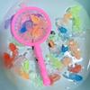 11/22pcs Simulated Fishes & Fishing Net Semi Transparent Rubber Marine Animal Model Aquarium Fish Tank Decor Ornament XJM