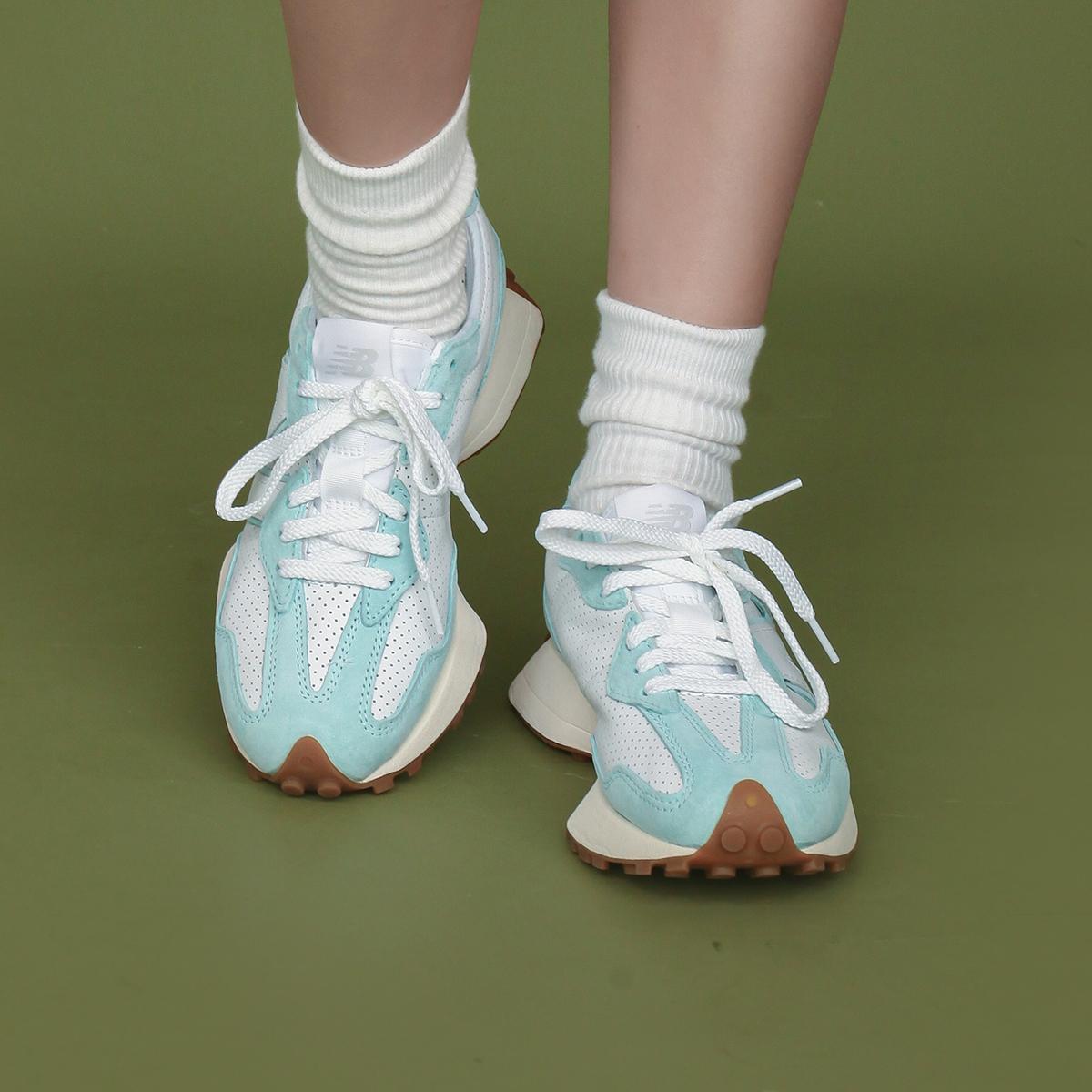 New Balance 327 Основной набор - Бело-мятные мужские кроссовки Зеленые MS327PP 37 — фото 8