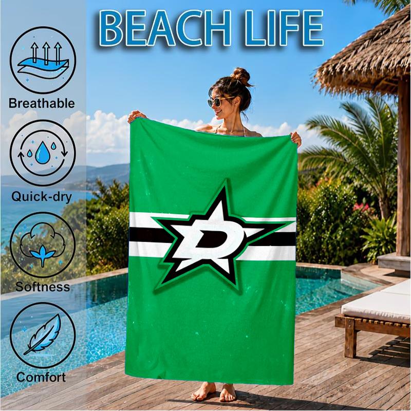 Dallas Hockey Team Beach Towel, Super Soft Microfiber, Perfect Gift for Her/Him, Birthday, for Pool, Beach, Travel, Decor Beach Party
