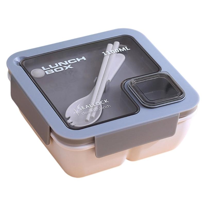 Compartmentalized Microwave Safe Lunch Box Leakproof Large Capacity Plastic Food Storage Container For Meal Preparation