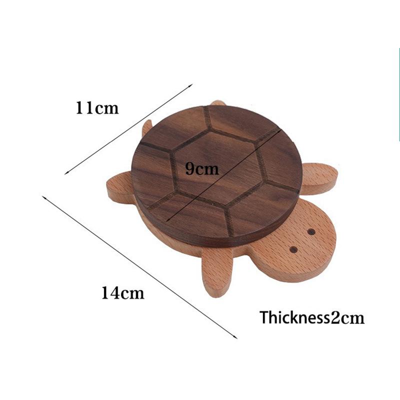 

1 шт. Черный орех, массив дерева, черепаха, изоляционный коврик, подставка под чайник, креативная и милая форма, антиожоговые украшения для стола