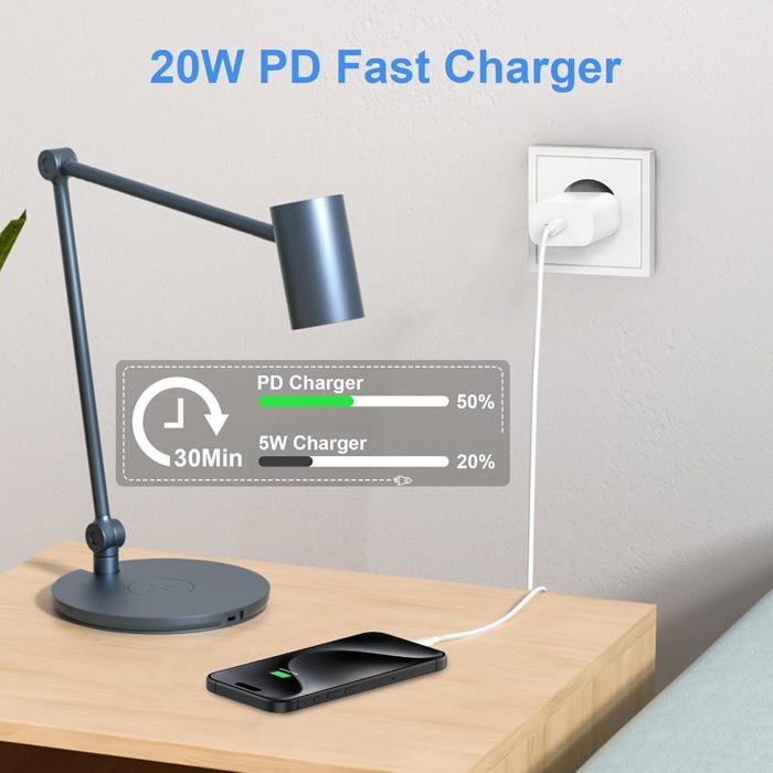 Chargeur Pour Iphone 16 15 Pro/Max/Plus/16E,Adaptateur Secteur Usb C 20W Et Câble Type-C 2M,Prise Chargeur Rapide Et Usb C Câble,É