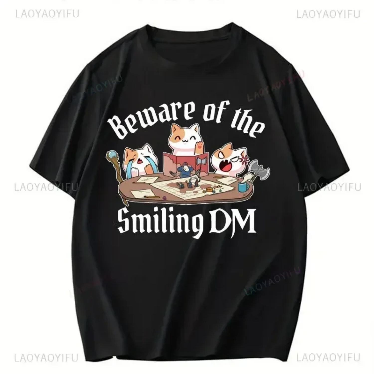 

T Shirt Cats Playing Dungeons and Dragons Present Funny DND Tshirt Summer Short-sleev WomesT-Shirt S чёрный