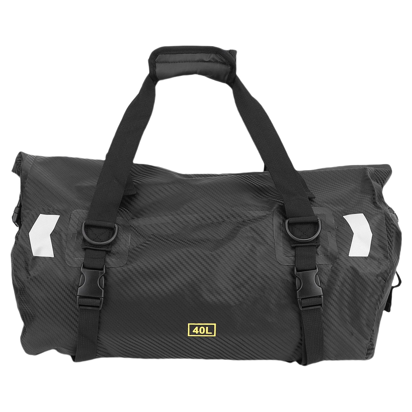 

Motorcycle Rear Seat Bag, Reflective Tail Bag with Large Storage Space, Water resistant Motorcycle Luggage Pack for 40L