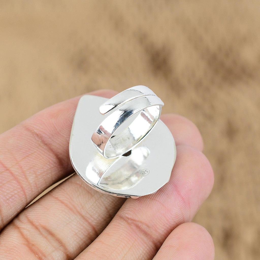 Mothers day Sale 925 Silver Oval June Birth Moonstone Stone Wedding Promise Ring