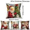 Christmas Santa Cushion Cover Decorative Pillow Cover Throw Pillow Case Home Decor Christmas Decor For Home Sofa Pillowcase