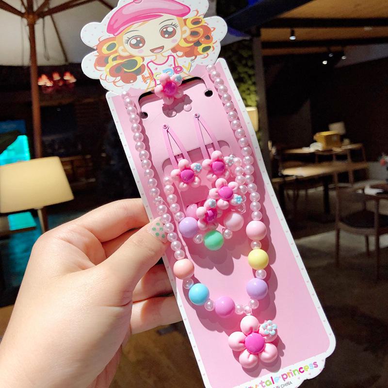 Coffret Cadeau Bijoux de Princesse pour Filles: Collier, Bracelet, Bague, Pince et Attache Cheveux