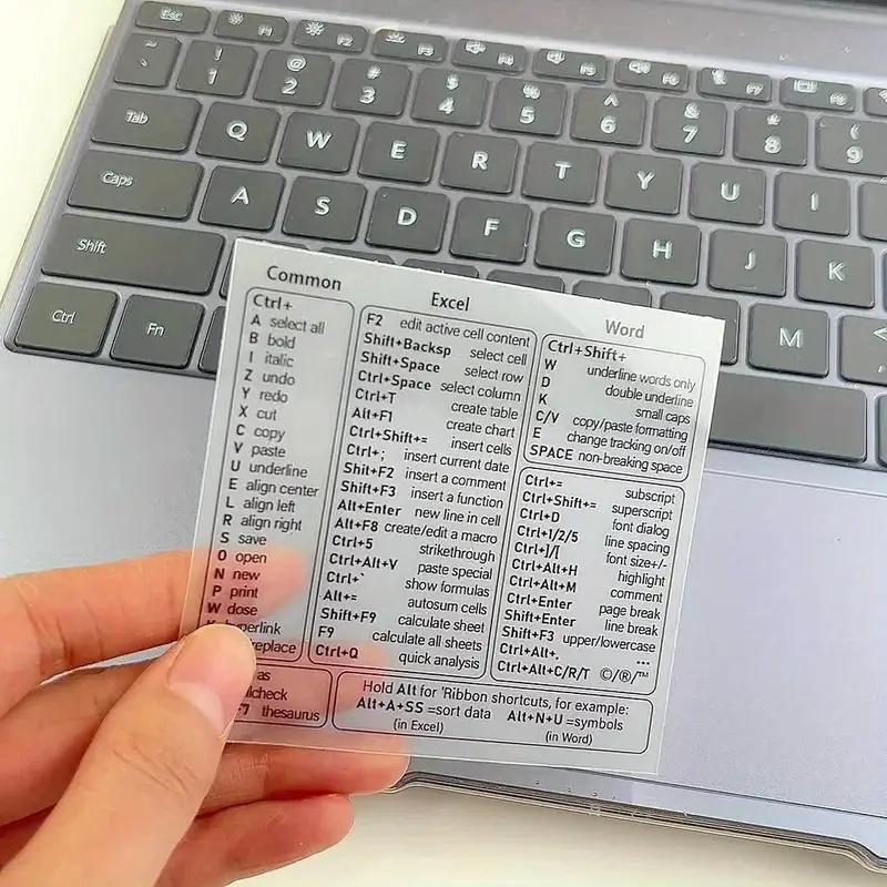 Clear Shortcut Keyboard Overlay for Excel & Word - PVC Quick Reference Guide for Windows PC/Laptop, Beige