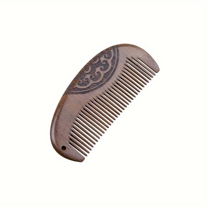 

Double-Sided Carved Comb,Narrow-Toothed Anti-Static Hair Brush for Scalp Massage/Styling,Portable Wooden Comb with Floral Design коричневый