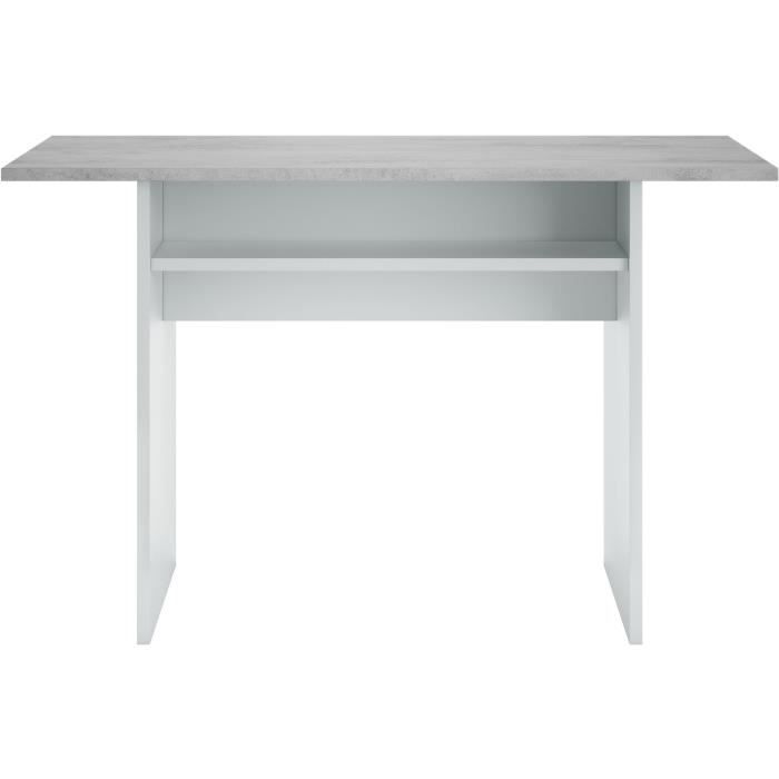 TAVOLO Folding Side Table / Console - Concrete Gray Melamine - L 120 X D 35/70 X H 75/77 Cm