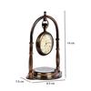 Decorative Table Clock with Antler Design, Desk Clock with Stand, Elegant Home and Office Decor Clock with Compass