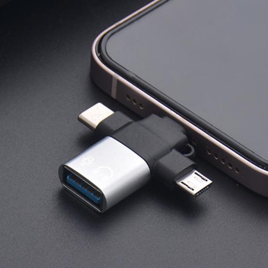 Type-C Adapterplugg Hurtigspill Kompakt Lading Dataoverføring Universell Størrelse Bærbar USB Mikro 3 OTG