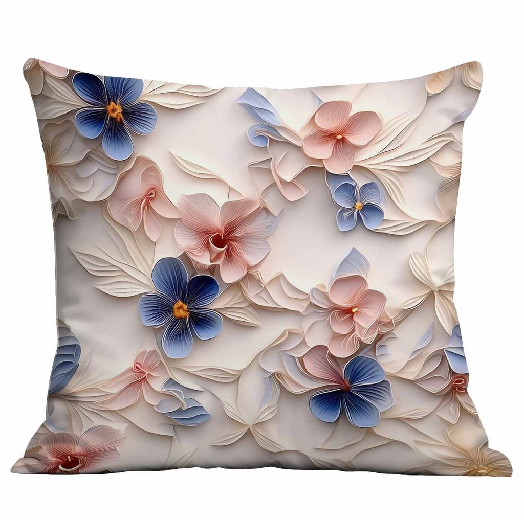 Spring and Summer 3D Floral Print Pillowcase Home Sofa Cushion Pillowcase