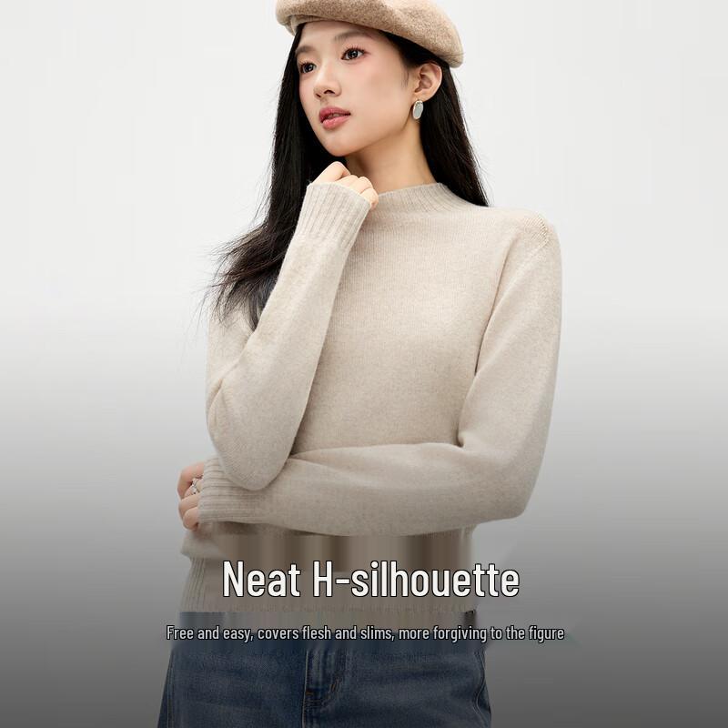 

Qiushui Yiren Women s Semi-High Neck Wool Blend Knit Sweater M