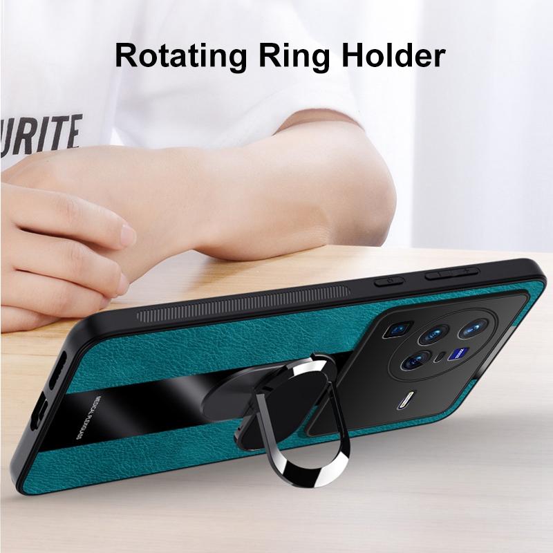 PU kožené pouzdro s držákem prstenu pro Vivo X80 Pro X Note 5G kryt luxusní magnetické silikonové ochranné pouzdro na telefon pro Vivo X Note X80